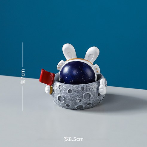 우주인 달 우주인 장식품 가구 창의 장식 책상 현관 수납 장식, 달의 별과 토끼[고개를 갸우뚱]
