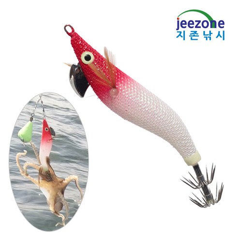 지존낚시 제이제이 2.2호 드롭퍼에기 쭈꾸미 갑오징어 수평에기, 드롭퍼에기 고추장, 1개