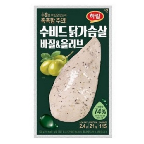 하림 수비드닭가슴살바질올리브 100g 5봉, 5개