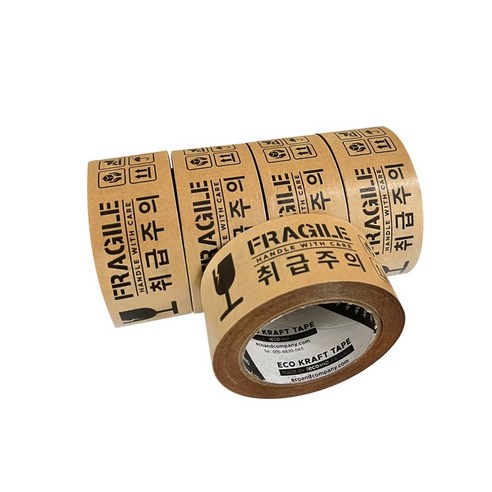 에코앤드 크라프트 분리수거 일괄배출 테이프 50mm x 40m, 취급주의, 5개