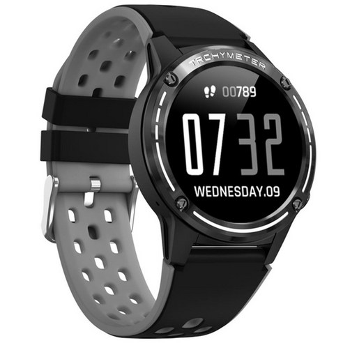 AFBEST 야외 스포츠 피트니스 트래커 심박수 스마트 시계가있는 M6 시계 GPS 남성 Smartwatch, 검정, 블루투스