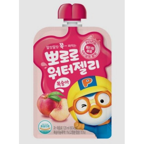 팔도 뽀로로 워터젤리 복숭아, 120ml, 10개