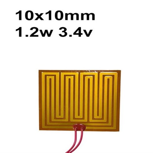 발열필름 열선패드 usb 10-210mm 3.4-220v 사각형 유연한 전기 폴리이 미드 필름 히터 3D 프린터 용 전선 발열체, 01 10x10mm 1.2w 3.4v