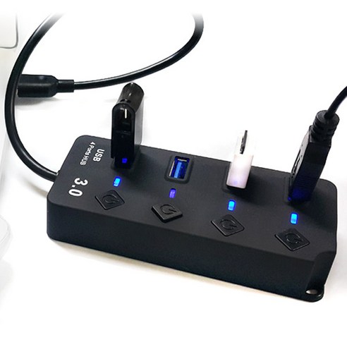 셀인스텍 USB3.0 4포트 개별스위치 USB허브: 다양한 장치를 연결하고 데이터를 고속으로 전송하는 이상적인 솔루션