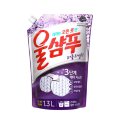 울샴푸 퍼플라일락 리필, 1.3L, 3개