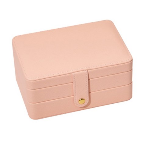 Deoxygene 3 레이어 보석 대용량 상자 주최자 목걸이 귀걸이 반지 포장 디스플레이 핑크, 1개, 분홍