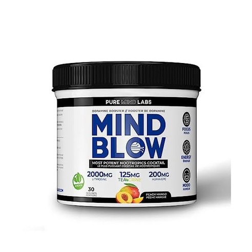 Mind Blow - Nootropics Cocktail for Energy Focus and Hapiness/for Students Entrepreneurs Hard Wor, 1개