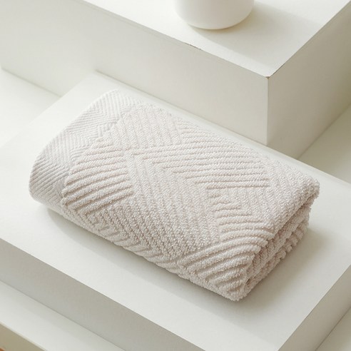 1+1 고양 순면 수건 32줄 자카드 선물 자수 세수 전면 면수건, 카키, 32*72cm