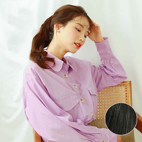 가발매니아 에스닉 35cm 올림머리 포니테일 가발 2초포니, 내츄럴블랙