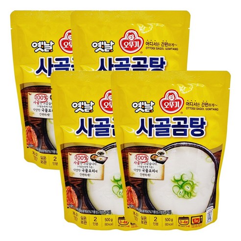 오뚜기 옛날 사골곰탕 국물, 500g, 4개