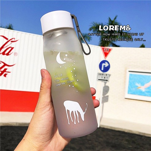 DFMEI 인플루언서 물컵 그라데이션 스크럽 스페이스컵 대용량 물병 페트컵 ins 롤링 방지핸드컵, Dermato 회색 그레이