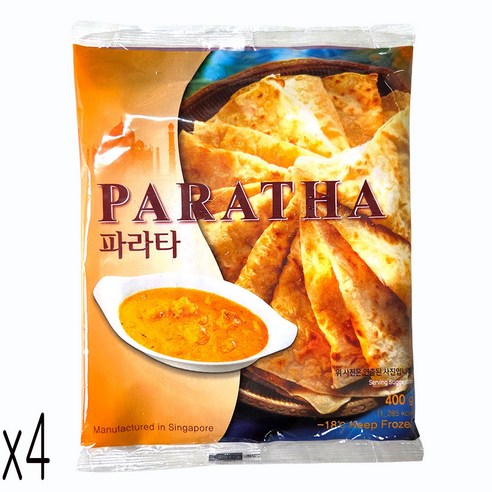 새마원 냉동 정통 인도빵 파라타 400g 패스트리 페스츄리 난 전병 피자 또띠아, 4개, 400g