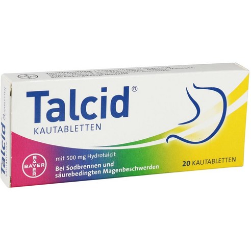가슴 앓이와 산성에 효과적인 독일 내수 정품 TALCID Kautabletten 20St