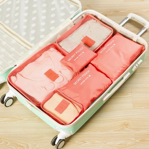 한국 판 여행 수납 가방 6 벌 방수 옷 정리 가방 s 여행 수납 가방 6 벌 수납, 수박
