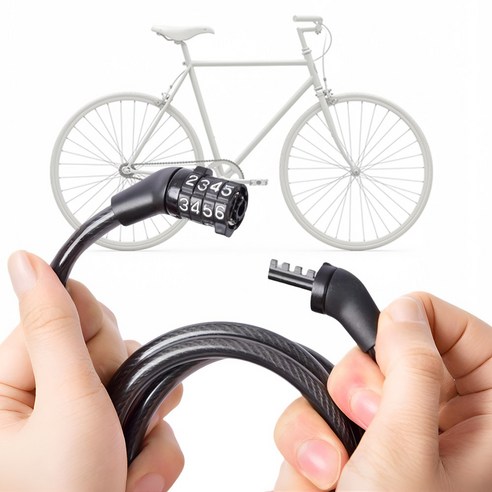[와이어락] 너란가치 자전거 강철 자물쇠, 4버튼, 1개