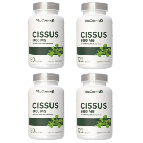VitaCosmoX 시서스 추출물 Cissus 고함량 고농축 8000mg 케토스테론 50% 시서스 캡슐 시서스 가루 분말