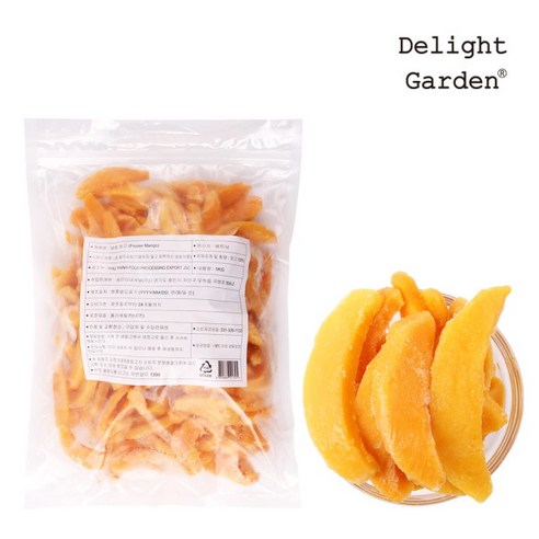 [딜라잇가든] 7mm 냉동 망고 슬라이스 1kg x 3, 총 3팩 냉동애플망고