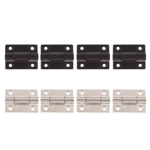 8pcs 45x34mm 캐빈 도어 해치 플라스틱 해양 엉덩이 토크 경첩 4 구멍, 블랙 실버, 합금