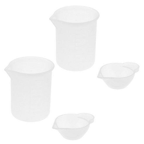 수지 혼합 컵 에폭시 수지 측정 컵 실리콘 몰드 DIY 수제 공예 도구, 클리어