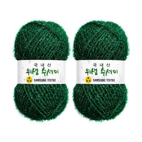 울클럽 사각 웨이브 수세미 DIY 위생수세미실 80g 2볼세트(총 160g), 2개, 704 딥그린