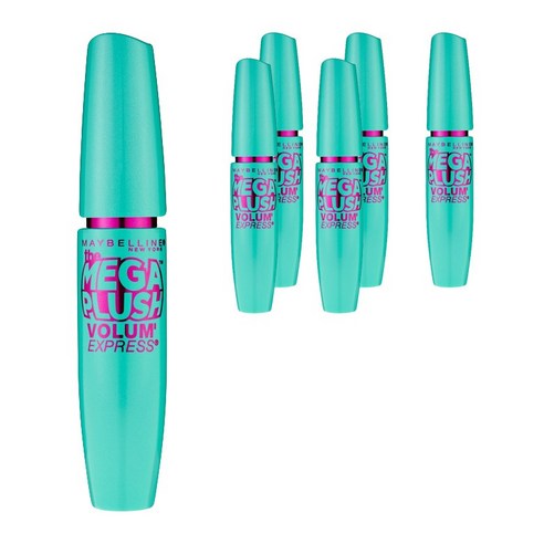 메이블린 볼륨 익스프레스 더 메가 플러시 마스카라 9ml, Brownish Black, 6개