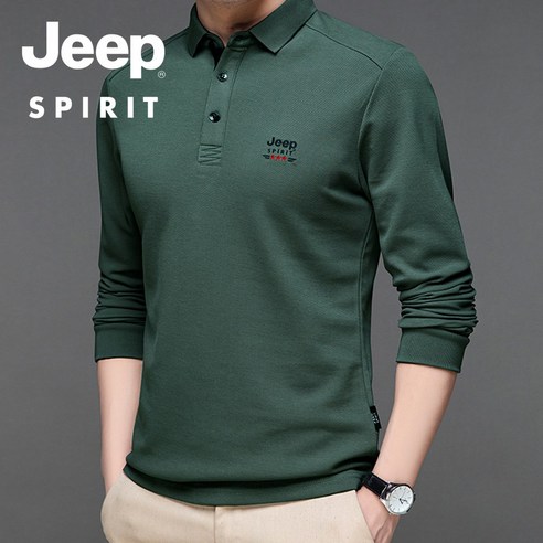 JEEP SPIRIT 남성 긴팔 카라 티셔츠 지프 넥 면 스판 남자 캐쥬얼 옷