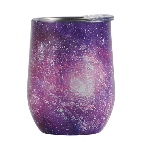 물컵 스테인리스강 와인컵 U형 계란 보온컵 달걀껍질 컵, 하늘의 별, 12oz