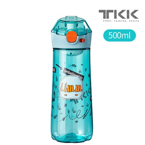 TKK 홈 대용량 플라스틱 아이디어 스포츠 물컵 tritan 휴대용 로프 야외 스포츠 컵, 청색, 350ml