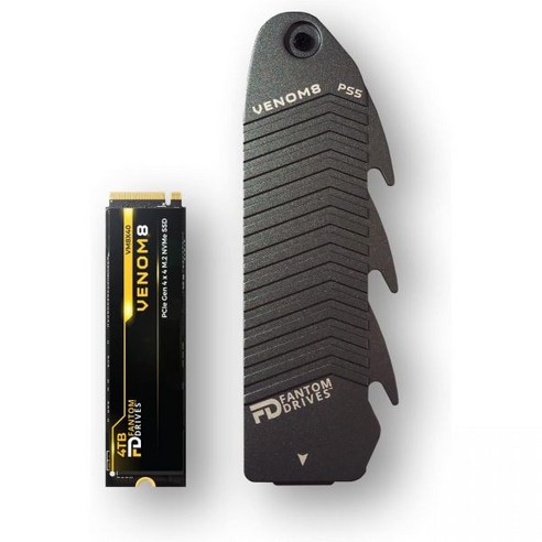 Fantom 드라이브 VENOM82 2TB NVMe Gen 4 M.2 내장 SSD PS5 메모리 업그레이드 3D NAND TLC – DDR4 DRAM 캐시 히트싱크 포함 740, 4TB NVMe + Heatsink