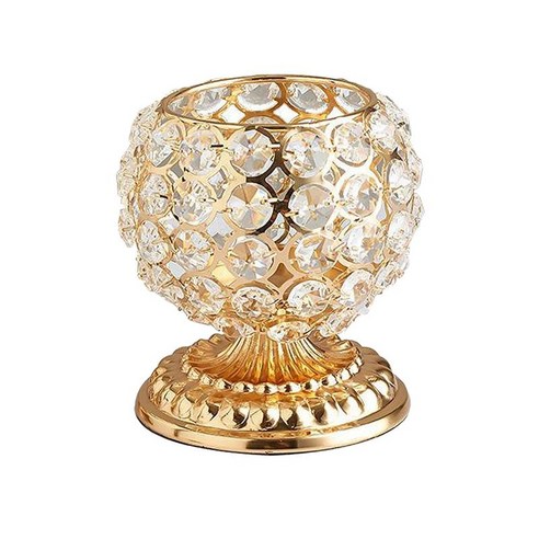 골든 크리스탈 Tealight 캔들 홀더 촛대 홈 오피스 장식 선물 크리스마스, A, 크리스탈 금속