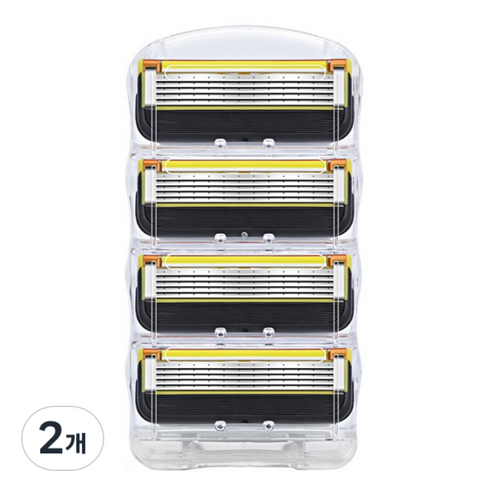 원우 5중 면도날 저자극 밀착면도 블랙 퓨전 프로글라이드 프로쉴드 대체 면도날, 2개, 4개입