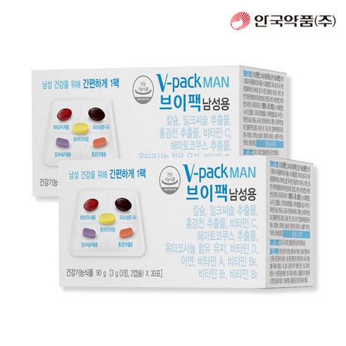 안국약품 브이팩 V-PACK 하루한포데일리 남성용 60포 (2개월분), 90g, 2개 종합비타민 Best Top5