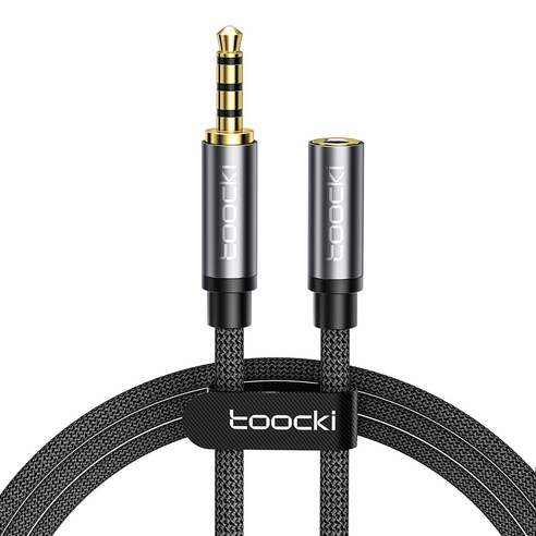 Toocki 툭키 3.5mm 4극 이어폰 연장선 AUX 스테레오 연장케이블, 0.5m, 희색