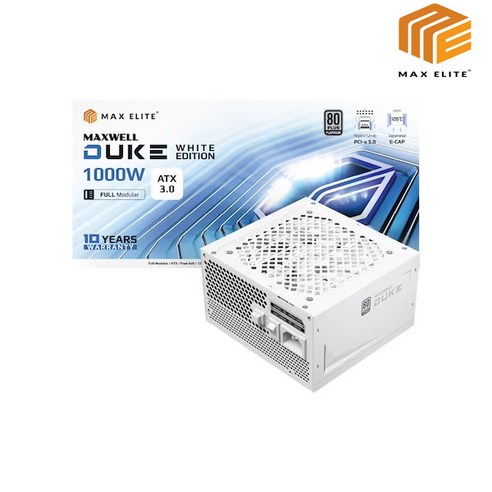 맥스엘리트 MAXWELL DUKE 1000W 80PLUS PLATINUM 풀모듈러 ATX 3.0 WHITE