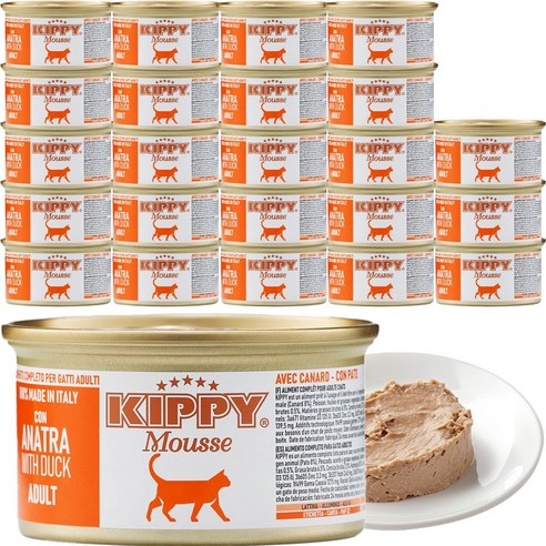 키피 그레인프리 무스 파테 고양이 습식사료, 24개, 85g, 오리