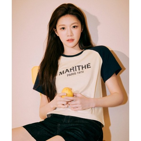 마리떼 MARITHE FRANCOIS GIRBAUD W RAGLAN REGULAR LOGO TEE navy 1MG23STS110 티셔츠 Best Top5