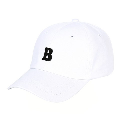 알파벳 B표 모자, 백색, {"사이즈":"평균"}