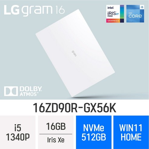 [오늘출발] LG전자 16그램 16ZD90R-GX56K - WIN11HOME *오피스밸류팩 + 무선마우스 사은품* 초경량 대학생 인강용 가벼운 노트북, WIN11 Home, 16GB, 512GB, 화이트