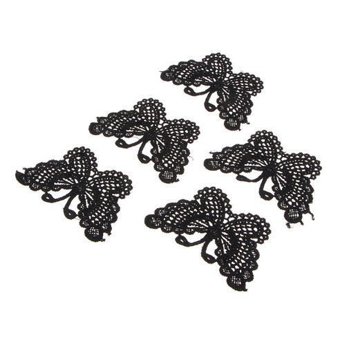 레이스 Applique 자수 applique 나비 appliques, 블랙, 폴리 에스터