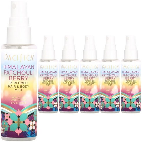 퍼시피카 히말라얀 파촐리 베리 퍼퓸드 헤어 & 바디 미스트 비건, 6개, 59ml