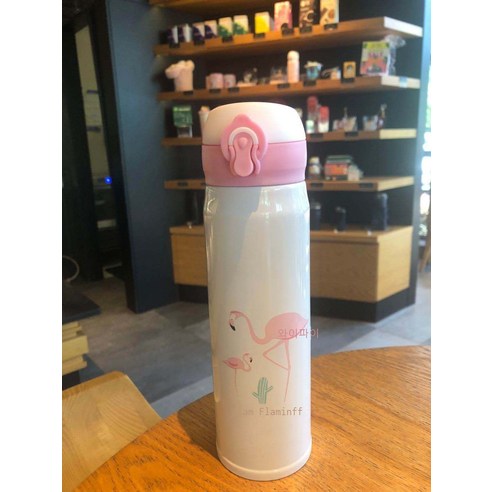 신형 화염조 대용량 운동 점프 디자인 심플한 바람 스테인리스강 보온컵 물컵, 새 두 마리, 500ML
