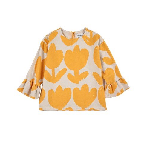 보보쇼즈 23FW 키즈 빅플라워 패턴 러프 블라우스 223AC088 110