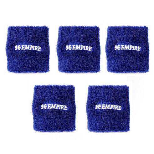 엠파이어 스포츠 손목아대 롱타입 땀흡수 땀흘림 방지 밴드 세트(5pcs), 파랑