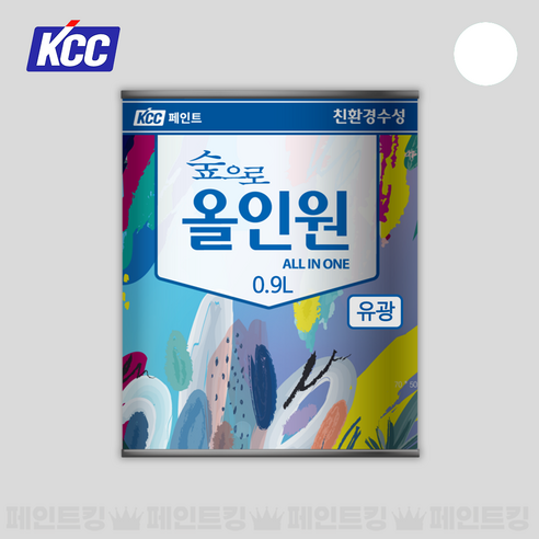 KCC페인트 숲으로 올인원 다용도 수성, 유광 백색, 0.9L, 1개