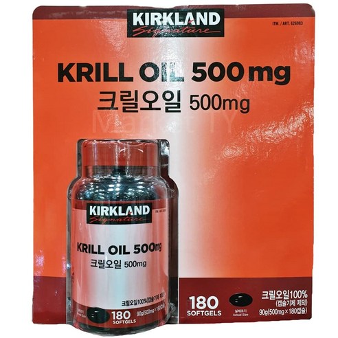 커클랜드 시그니춰 크릴 오일 500mg x 180캡슐, 180정, 1개