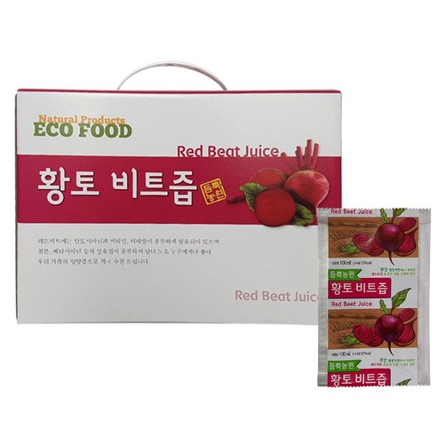듬뿍농원 무안 황토 레드 비트즙 100ml 50팩 붉은맛이 살아 있는 국내산 비트, 1박스
