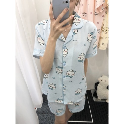 치이카와와 함께하는 사랑스러운 여름밤, 쾌적한 지지미 잠옷 세트