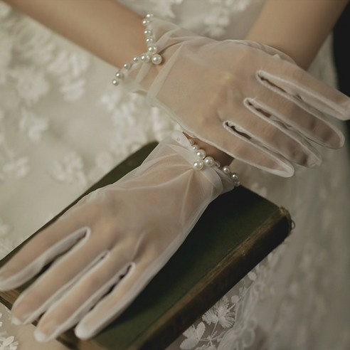 엘블랑꼬 셀프웨딩장갑 결혼식 혼주 예식 스몰웨딩 레이스장갑 새틴 개화기 셀프웨딩촬영 소품