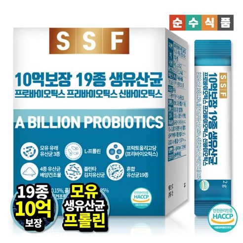 순수식품 19종 생유산균 프로바이오틱스 프리바이오틱스 신바이오틱스, 60g, 3개