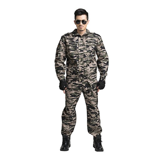 남녀공용 전투복 긴팔 카고 바지 상하의 세트 전술 부대 멀티 복장 체육대회 단체복 커플 사진 촬영 F-6030, 165, 색상A